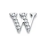 Zircon Letter Stud Earrings W (Single)