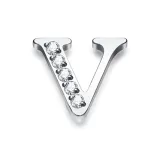 Zircon Letter Stud Earrings V (Single)