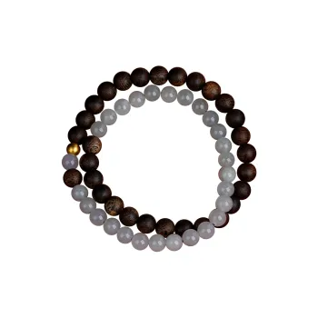GUMUJIANG Fragrance Agarwood Beaded Bracelet With Two Circles Women's