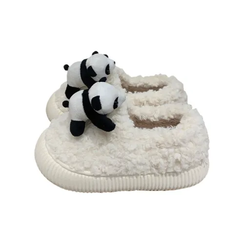 Thin Strips Cotton Slippers Women's, White