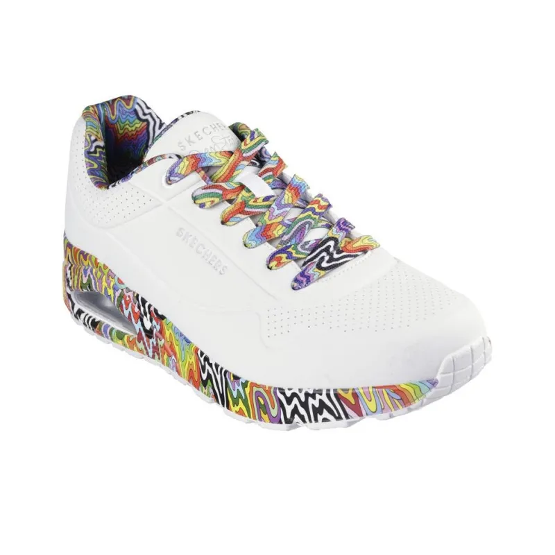 Jen Stark x Skechers Street Anti-Slip Wear-Resistant Low-Top Casual Shoes Men's White-2