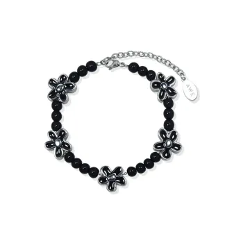 AWE Titanium Steel 2024 New Arrival Advanced Lightweight Luxury Niche Emotional Stability Beaded Bracelet Women's