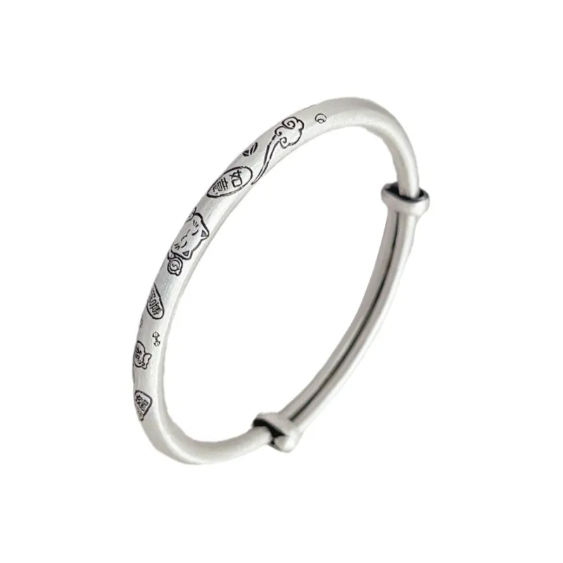 BYTHERE 999 Fine Silver Bangle, Birthday Love Unisex-0