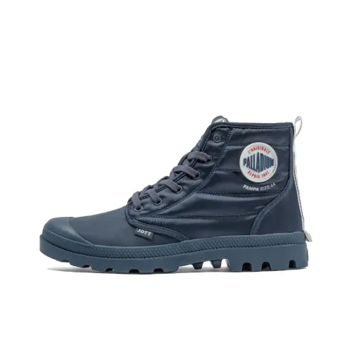 Palladium Pampa Anti Slip Wear Resistant High Top Outdoor Shoes Unisex Blue