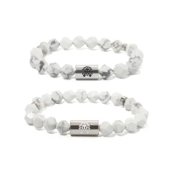 Rastaclat White Turquoise Small Lion Chinese Style Beaded Bracelet Unisex