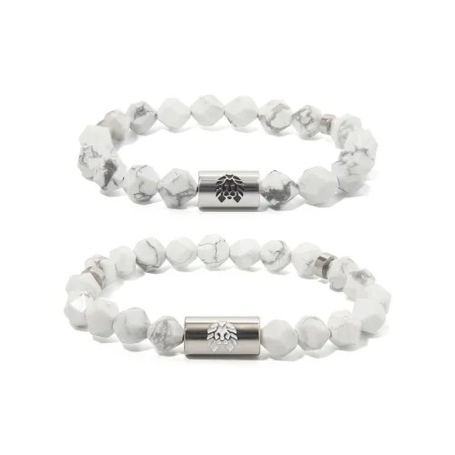 Rastaclat White Turquoise Small Lion Chinese Style Beaded Bracelet Unisex