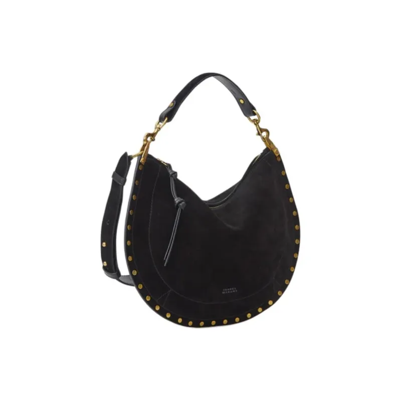 ISABEL MARANT Suede Calfskin Shoulder Bag, Crossbody Bag, Handbag Women's Black-1