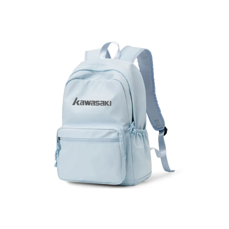 Kawasaki Fabric Backpack Travel Bag Unisex Black/Ecru/Light Blue-7
