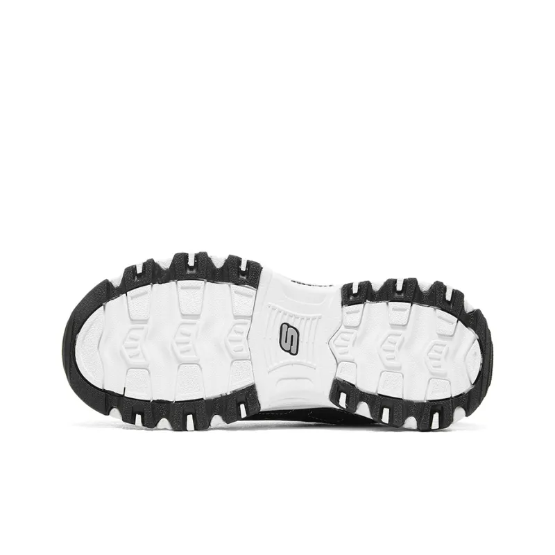 Skechers Slip Resistant Anti Kick Abrasion Resistant Low Top Kids Lifestyle Shoes Black White Teenagers-5