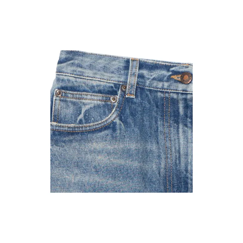 PRADA Triangle logo Denim Shorts-9