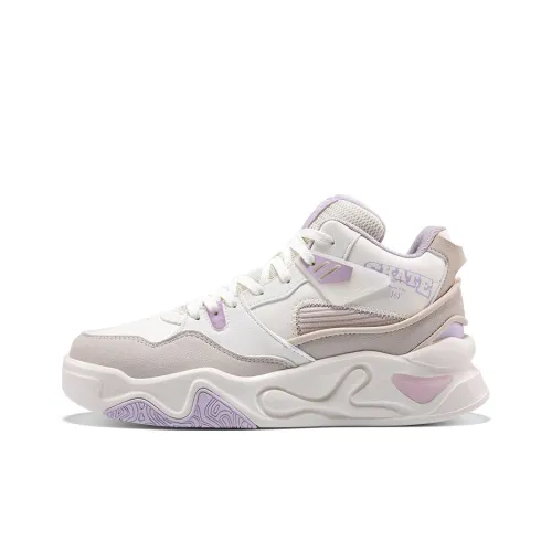 361° Jincheng Anti-Slip Wear-Resistant High-Top Skateboard Shoes Women's White Purple Gray