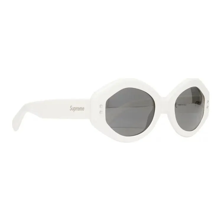 Supreme Irregular Shape Sunglasses Unisex White-2
