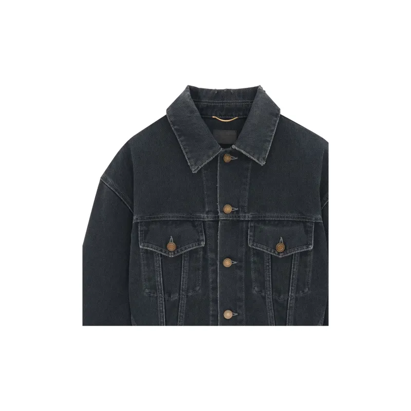 SAINT LAURENT Neo 80s Denim Jacket 'Black'-4