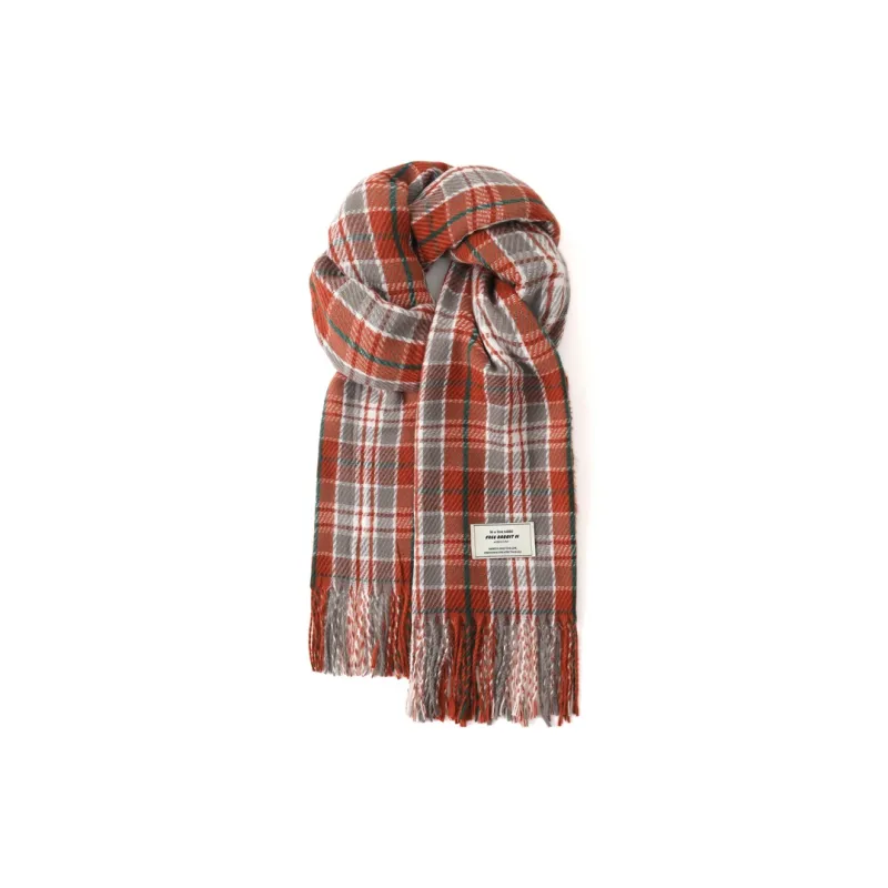 FREE RABBITⅡ Korean Style Warm And Versatile Faux Cashmere Knitted Fabric Scarf Shawl Unisex-4