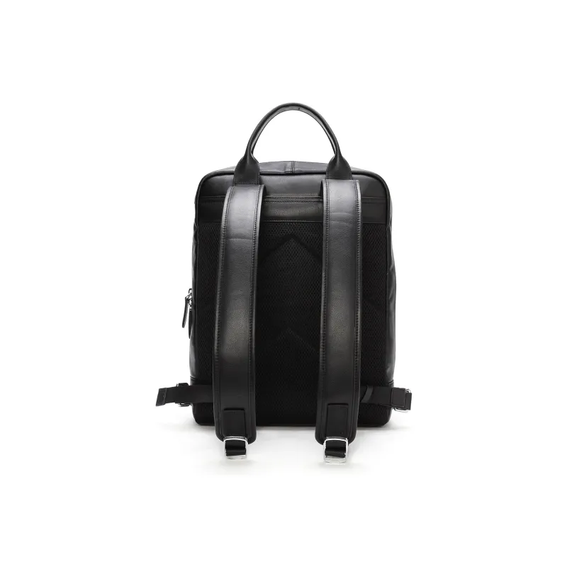 BISON DENIM Top Grain Cow Leather Carry Backpack Regular Men's Black-3