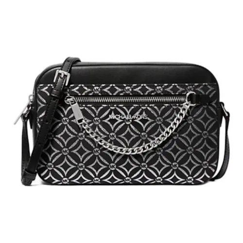 MICHAEL wedges Jet Set Polyester Shoulder Bag Crossbody Bag Large Size Women's Black & Silver