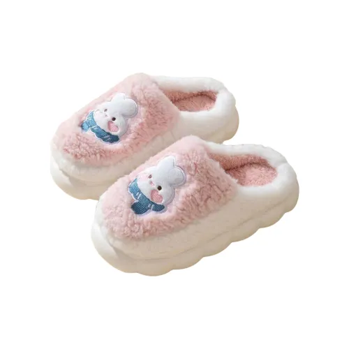Yalu Faux Sherpa Men's And Women's Indoor Home Wooden Floor Fall And Winter Warm Cotton Slippers