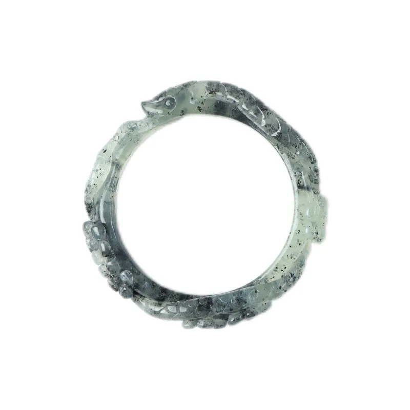 South Asia Natural Serpentine Jade Bangles Unisex-2