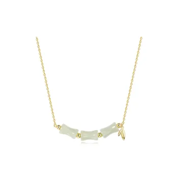 ORTAFFA Hetian Jade Necklaces Pale Greenish White Jade Women's