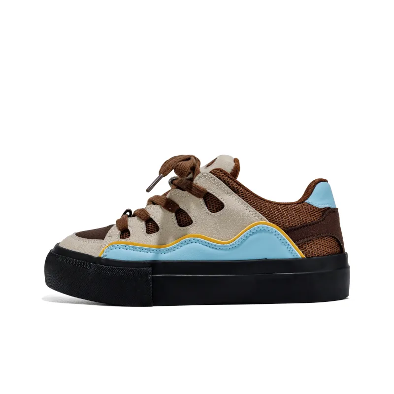 B10CROWN Anti Slip And Wear Resistant Breathable Low Top Skateboard Shoes Women's Sea Salt Milk Coffee-0