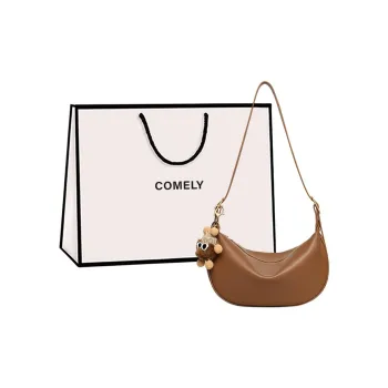 COMELY Cow Leather With Synthetic Leather Shoulder Bag Regular Women's Cream Apricot/Caramel