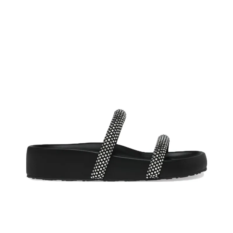 GIANVITO ROSSI Croisette Rubber Sole Slide Slippers Women's Black Silver-1