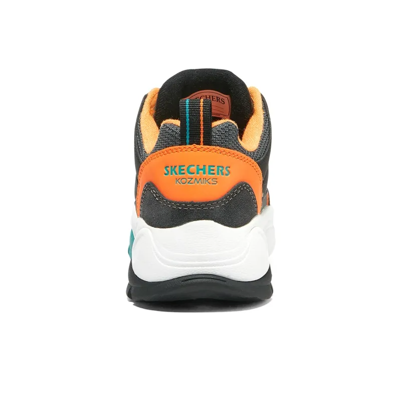 Skechers Slip Resistant, Abrasion Resistant, Thermal Low Top Kids Lifestyle Shoes Black Charcoal Gray Teenagers-4