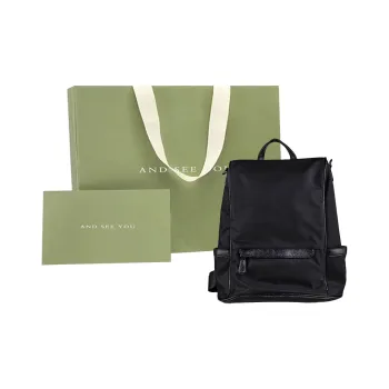 ANDSEEYOU Oxford Backpack Women's Black/Apricot Gray