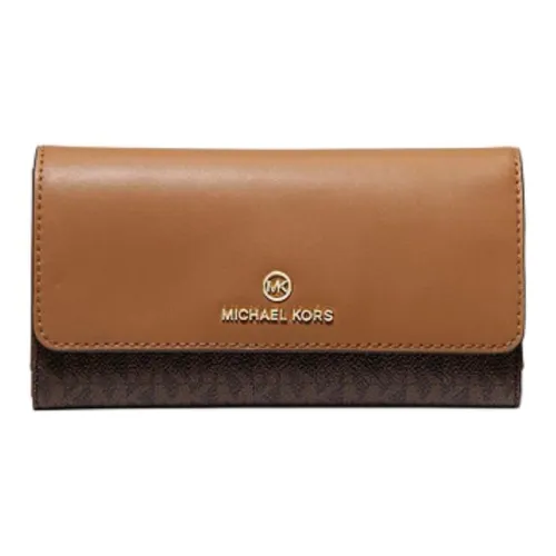 MICHAEL KORS Coated Canvas Wallet Large Size Women's Brown