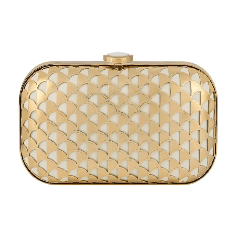 BVLGARI Metal Clutch Women's White & Gold-0