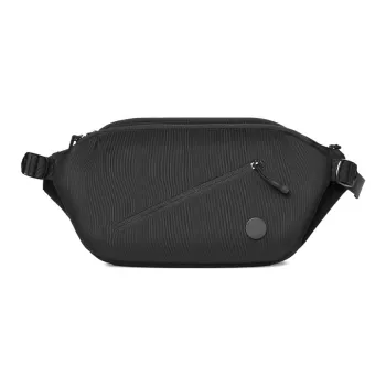 FORU Fabric Crossbody Bag Shoulder Bag Sling Bag Men's Black/Tea Brown