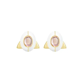 Social Talent 925 Silver Needles Stud Earrings Women's Box