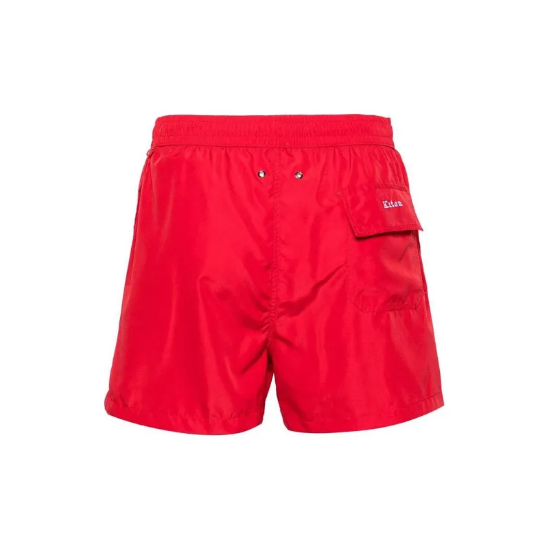 KITON Drawstring Waist Straight Leg Swim Shorts-1