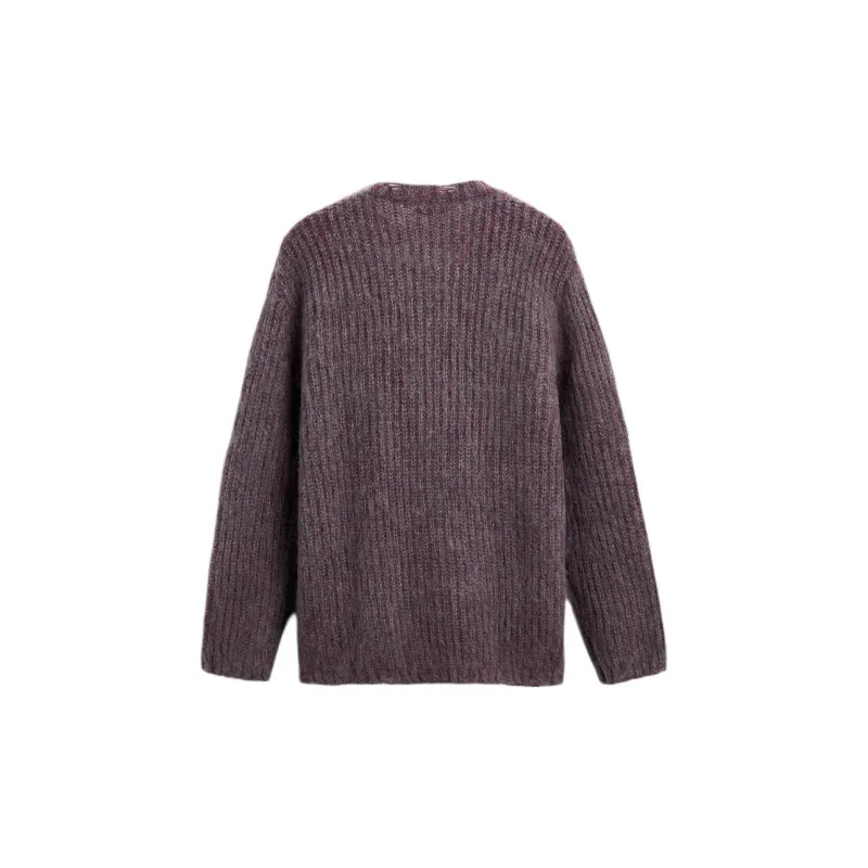 ZARA Sweater Unisex Burgundy Burgundy-1