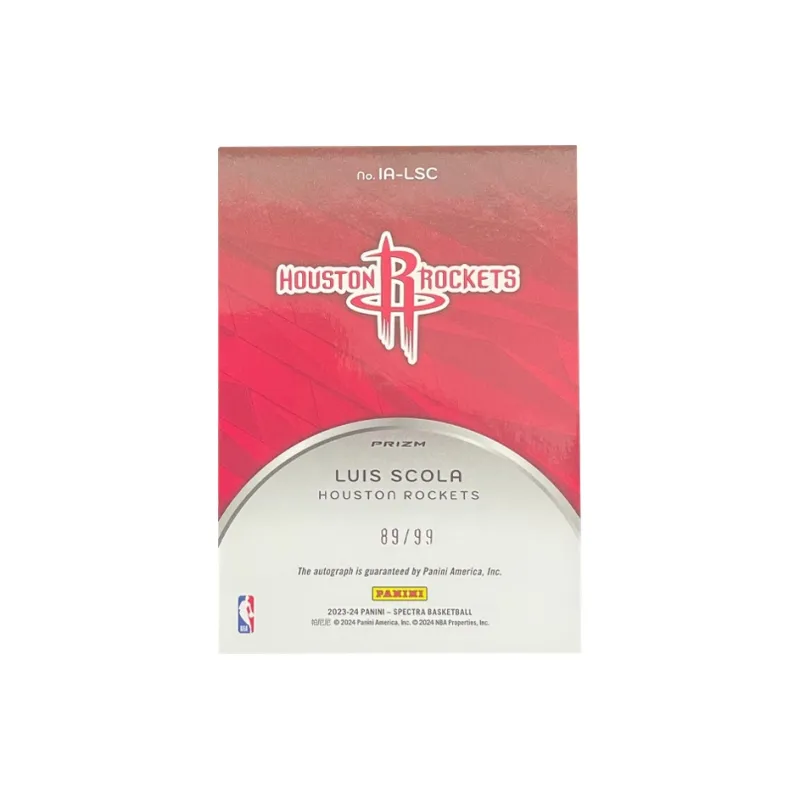 PANINI 2023 24 Luis Scola Rocket 89/99 Spectra Signature Icons Refractor Basketball Card Access Pass Sports Cards 1 Pc-1