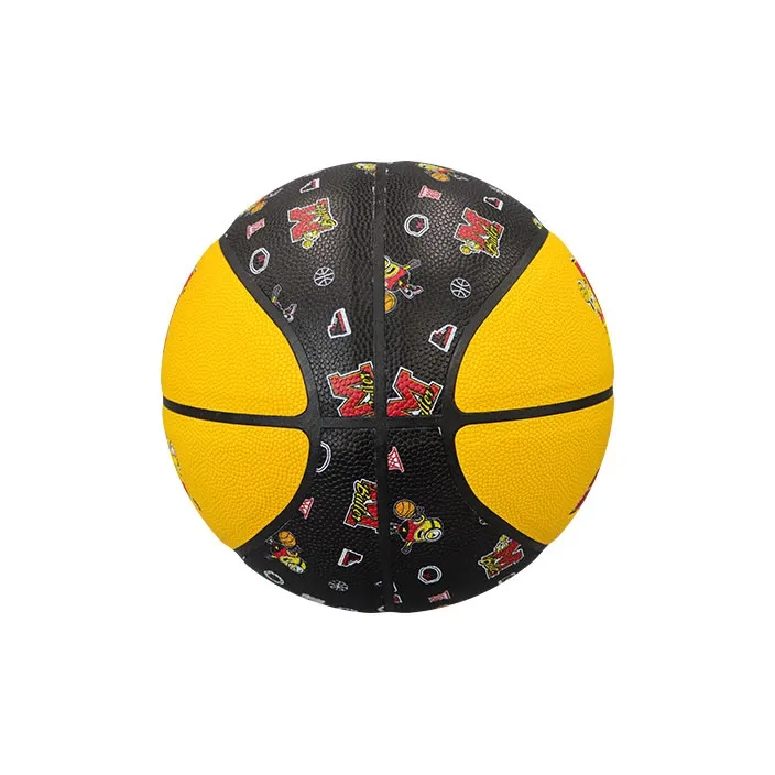 SIPAKESPORT PU Basketball Yellow Black Size 7 Training Unisex-4