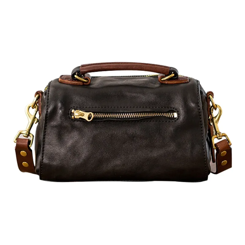 Back Step Genuine Leather, Top Grain Cow Leather Shoulder Bag, Crossbody Bag, Handbag Regular Men's Black-2