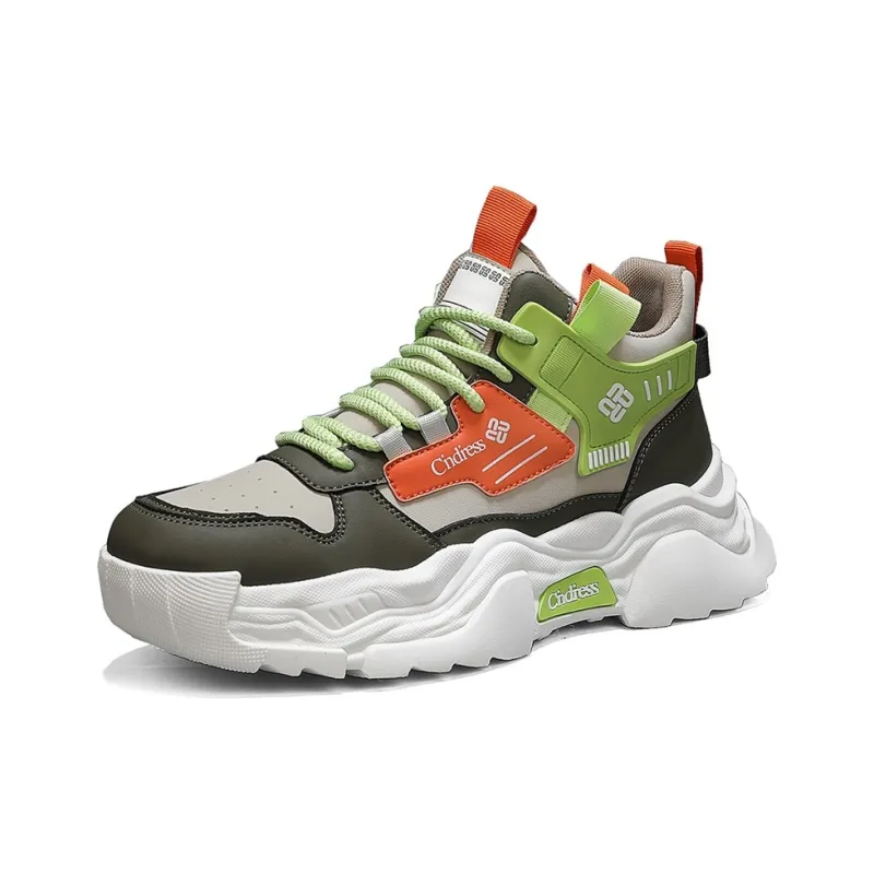 Cindiress Anti Slip Wear Resistant High Top Chunky Sneakers Men's-8