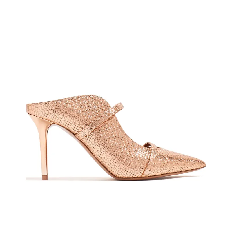 Malone Souliers Maureen Closed Toe Slippers 8.5cm Women's Champagne-1