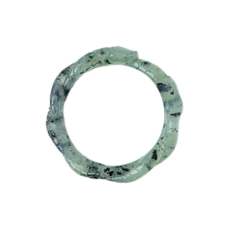 South Asia Natural Serpentine Jade Bangles Unisex-2