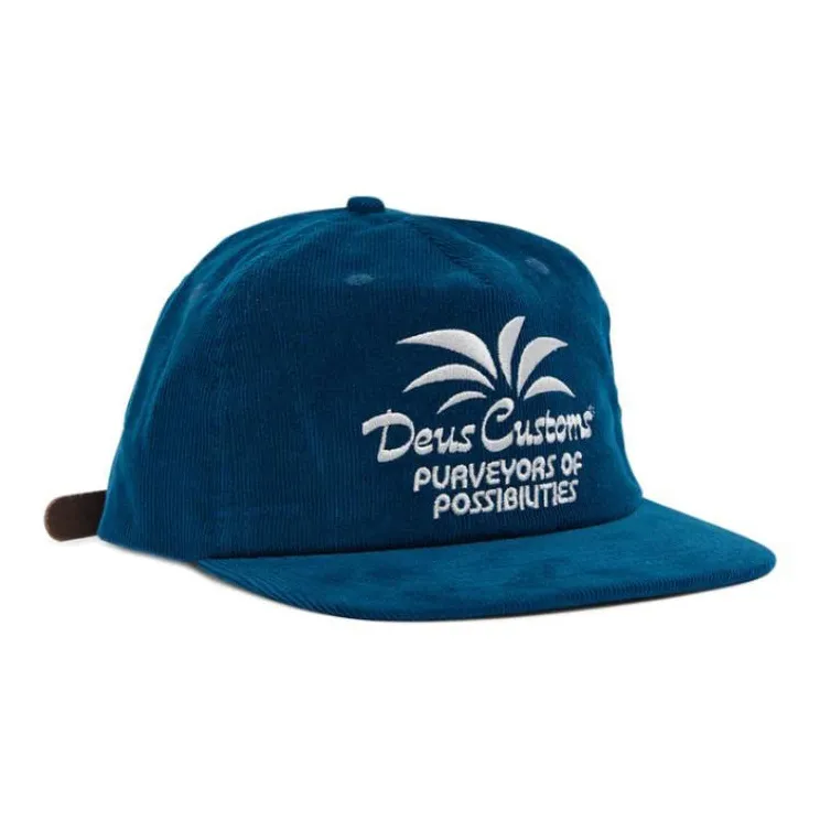 Deus Ex Machina Corduroy Baseball Caps Unisex Blue-1