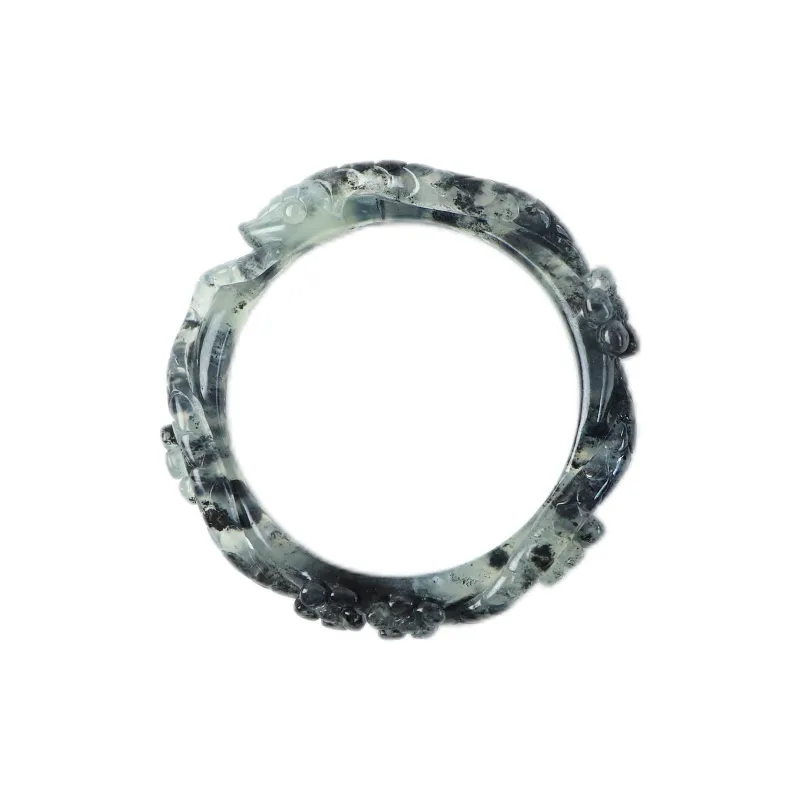 South Asia Natural Serpentine Jade Bangles Unisex-3