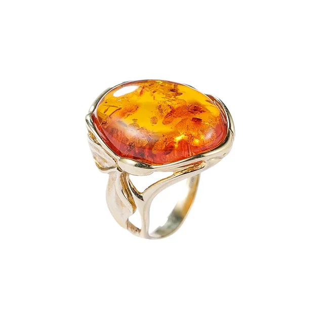 S&A S925 Silver With Amber Fine Jade Rings Women's-5