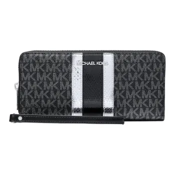 MICHAEL KORS Jet Set Travel Coated Canvas Wallet Tubas Women's Black