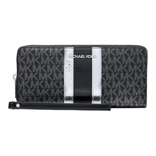 MICHAEL KORS Jet Set Travel Coated Canvas Wallet Tubas Women's Black