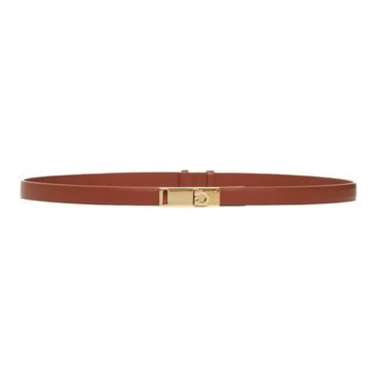 Ferragamo Rectangular Buckled Thin Belt-2