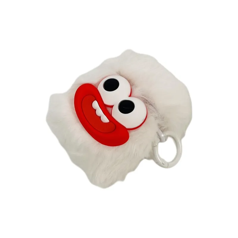 Wei Xin Compatibility Apple AirPods 4/2/3/4th Generation/AirPods Pro/Pro 2 Plush 3D Effect Sausage Lips Headphone Cases-15