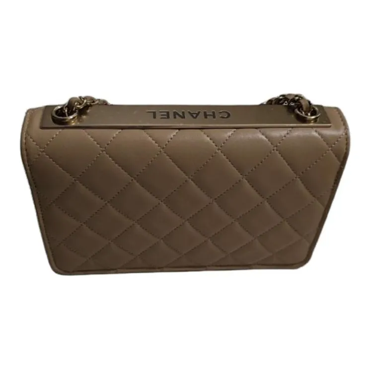 CHANEL Lambskin Shoulder Bag, Crossbody Bag, Handbag Women's Dark Beige-2