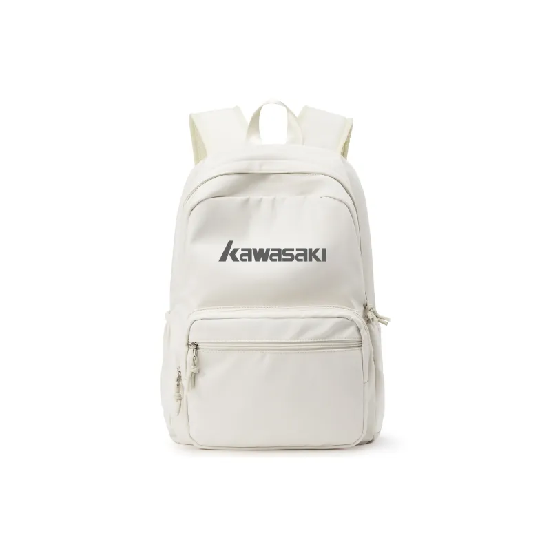 Kawasaki Fabric Backpack Travel Bag Unisex Black/Ecru/Light Blue-0