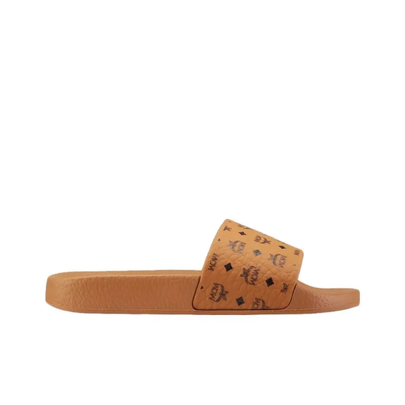 MCM Logo-print Moulded-footbed Slides-1